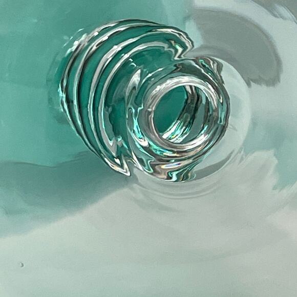 Pair Aqua Drinking‎ Glasses with Bubble Stem EUC Footed Tumbler - Picture 7 of 9